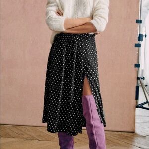 Sézane Alicia skirt Black polka dots